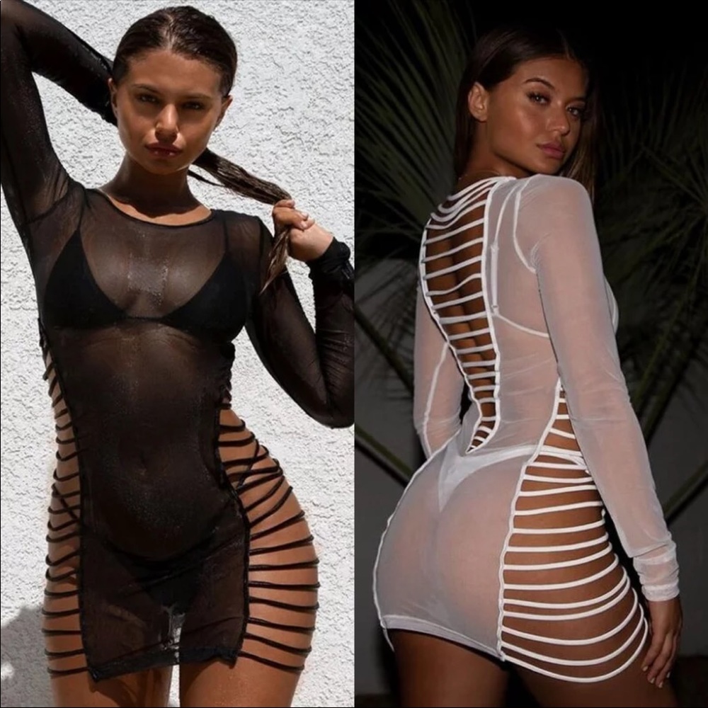 White swim cover up